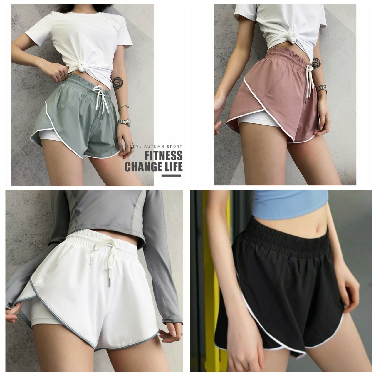 Quần đùi nữ quần đùi gym yoga, quần short nữ, quần đùi thể thao 2 lớp chất mềm mịn siêu đẹp