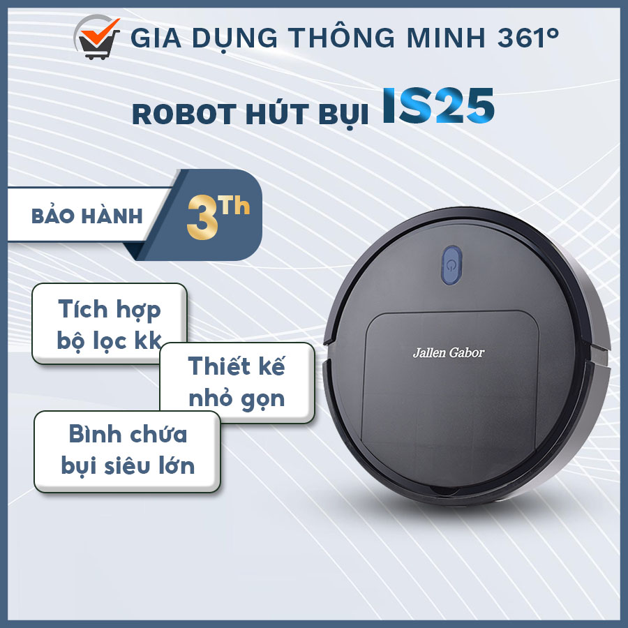 Robot hút bụi lau nhà đa năng is25, robot hút bụi lau nhà tự động cảm biến thông minh hút bụi lau sàn, gia dụng sonets
