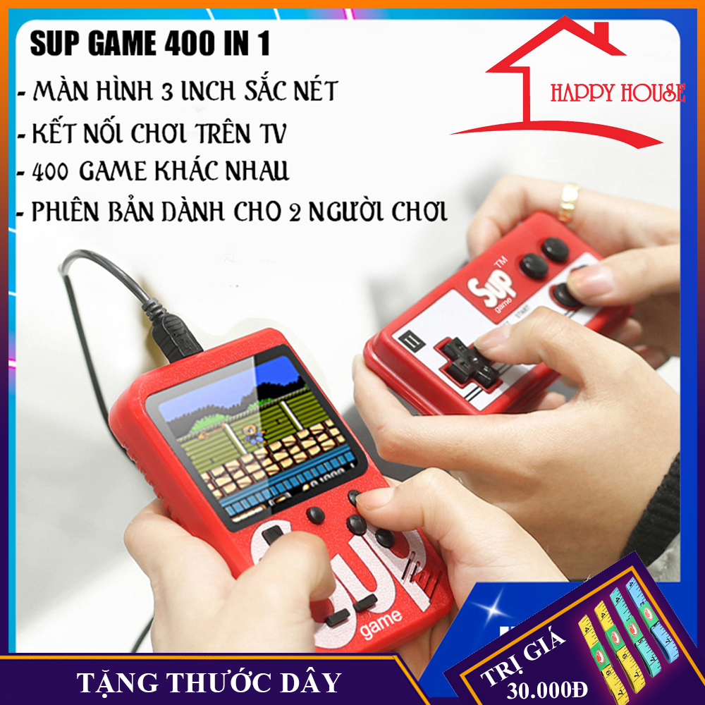 Máy chơi game cầm tay 4 nút SUP 400, cổ điển, loại nhỏ (chế độ 1 người và 2 người chơi)