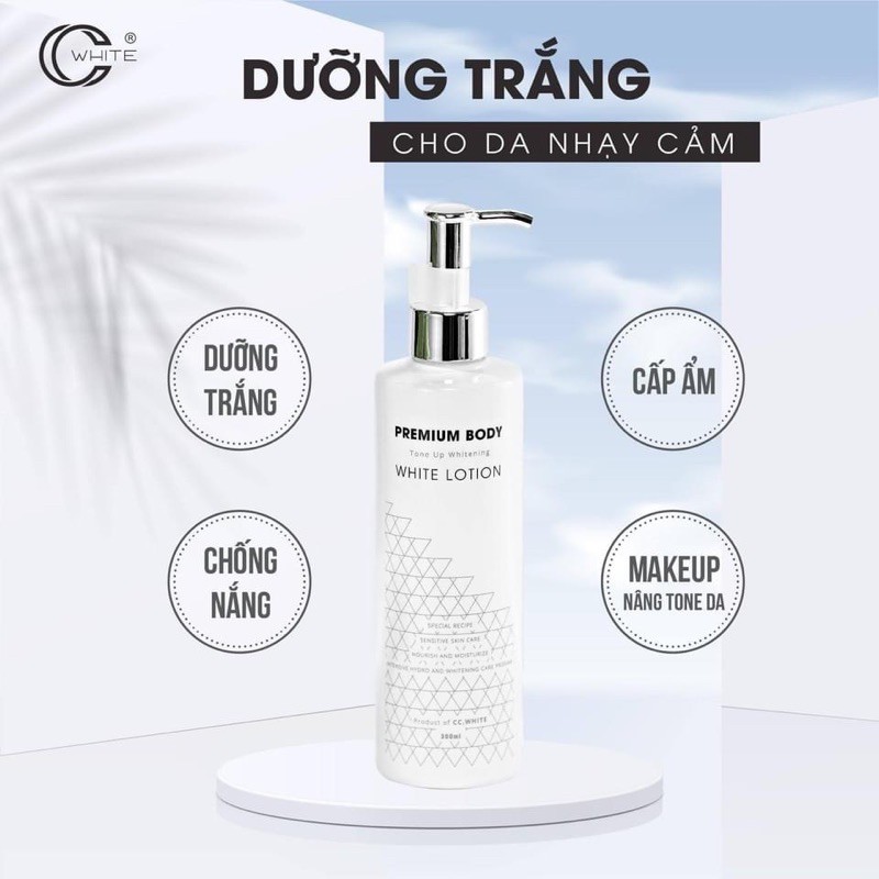 [CC.White] Cấy trắng body nữ premium body white lotion 300ml mua 2 tặng 1 tẩy tế bào chết, số lượng quà tặng có hạn