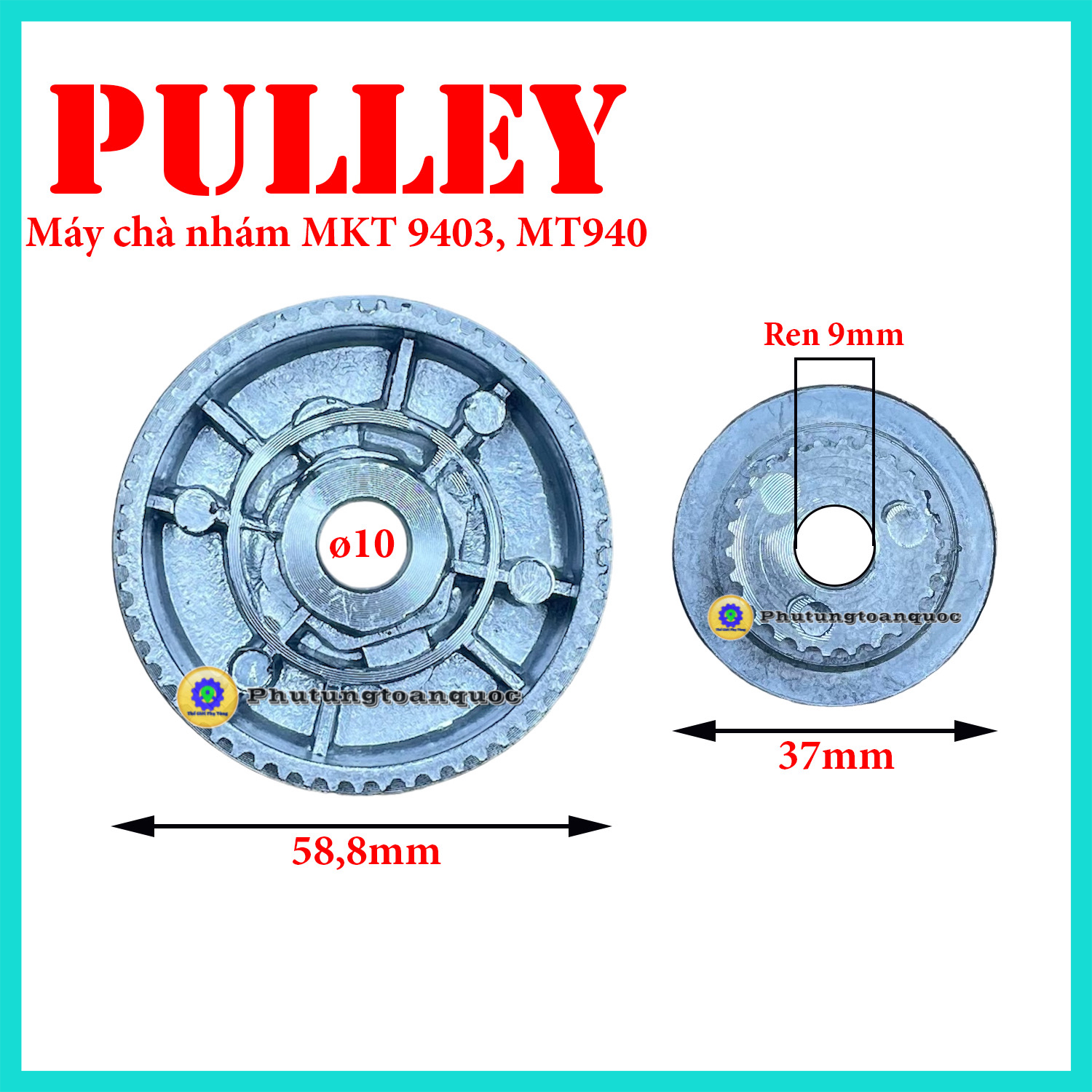 Buly ( Pulley ) Máy Chà Nhám Tăng Makita 9403, Maktec MT940, AST610 Sử Dụng Được Các Hãng TQ Cùng Thông Số