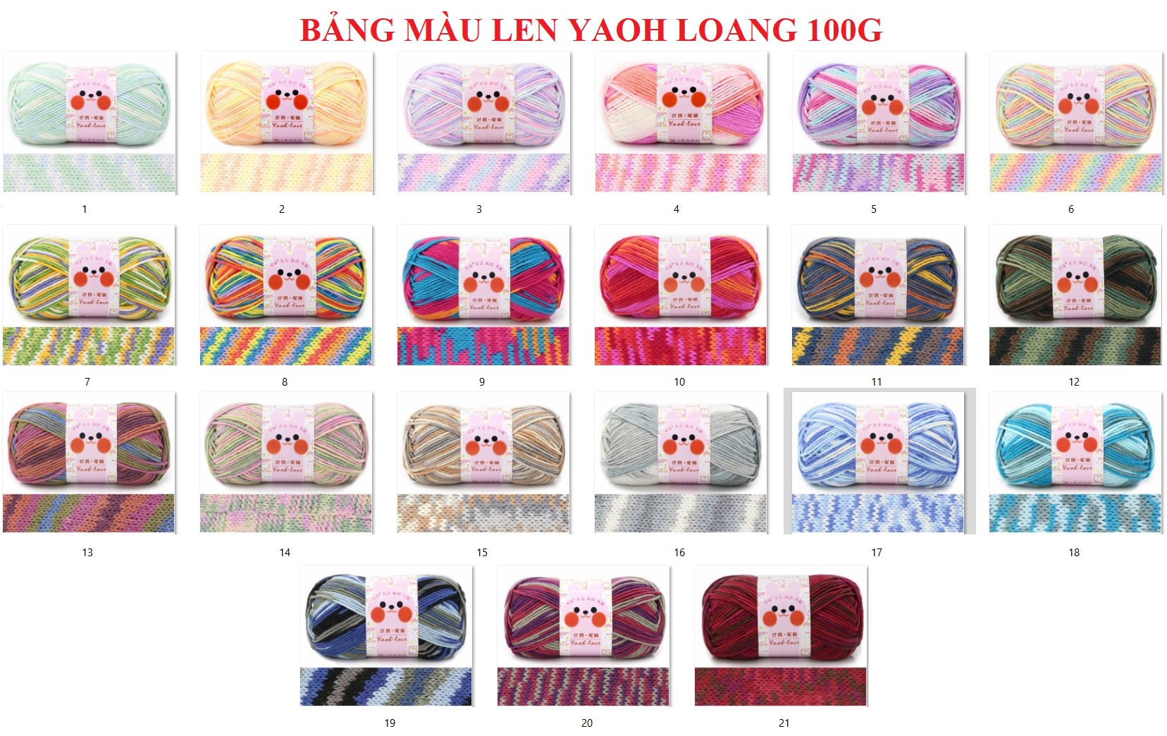 Len Yaoh Wool Love Bảng Màu Loang