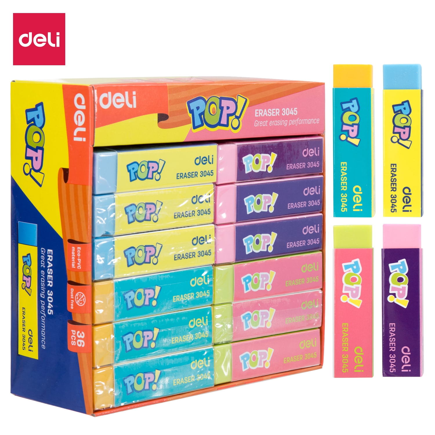 6 cục gôm tẩy màu Deli 3045