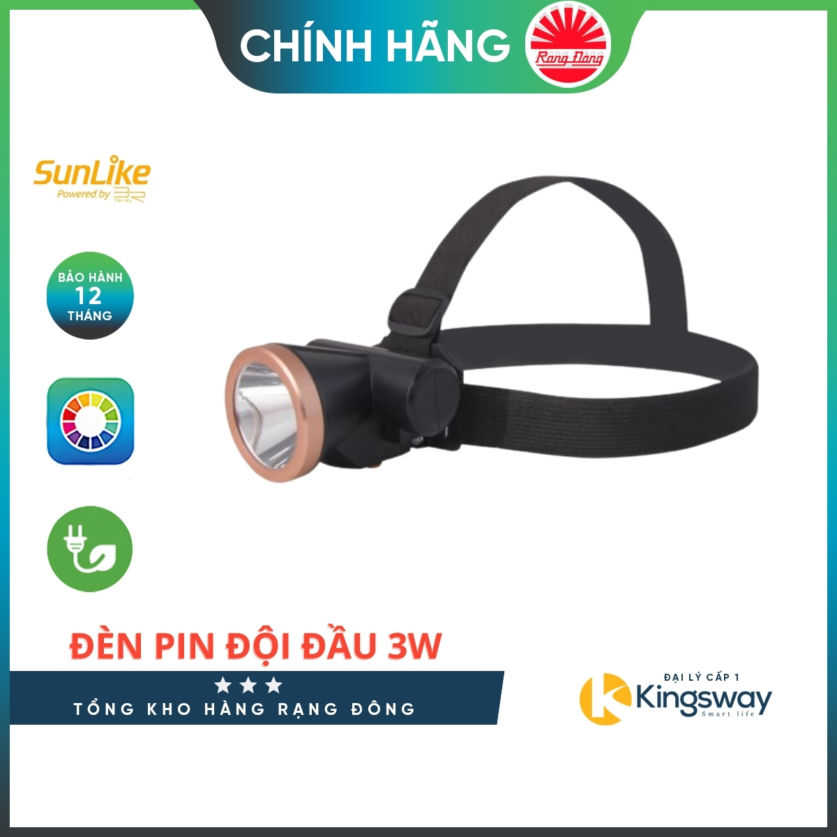 Đèn pin rạng đông đèn led đội đầu sạc điện siêu sáng