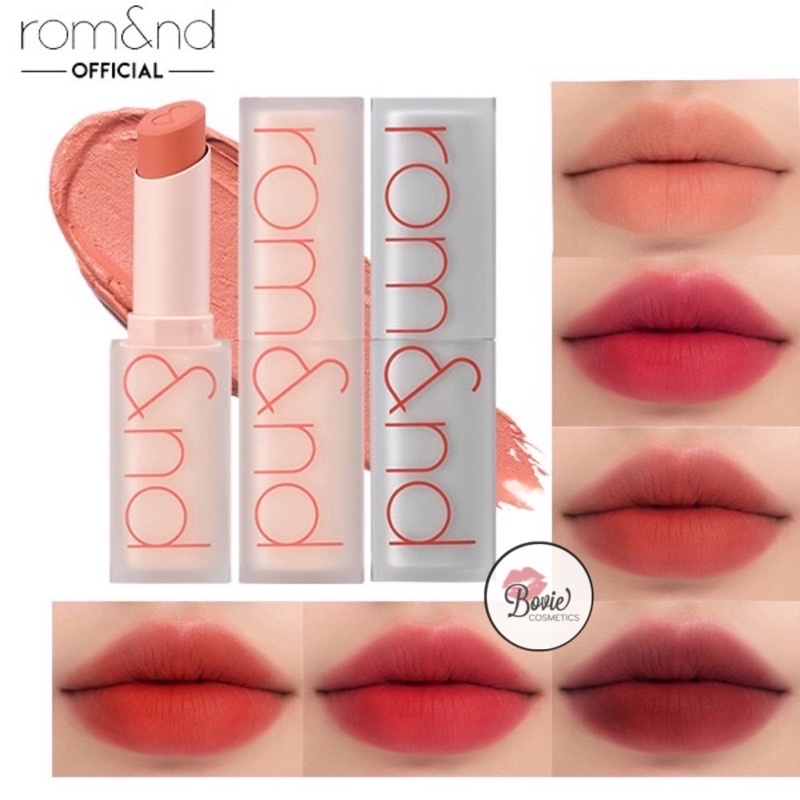 [Muteral Nude] Son thỏi Romand New Zero Matte Lipstick 3g màu 21 22 23