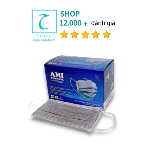 1 hộp khẩu trang y tế AMI xám 4lớp