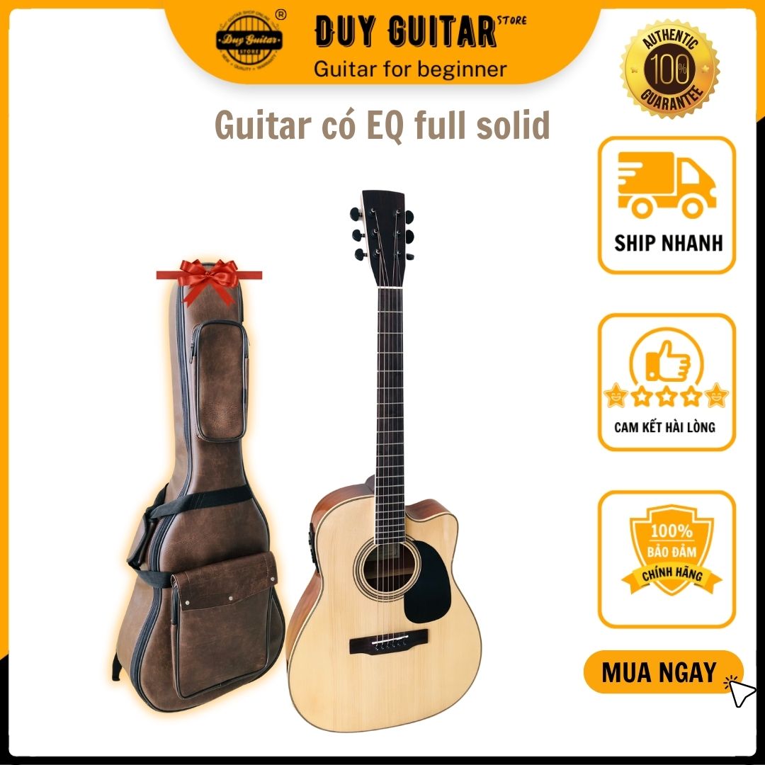 Đàn guitar Acoustic guitar DJ260X có EQ  full solid dáng D khuyết Cho âm thanh tốt Duy Guitar Store