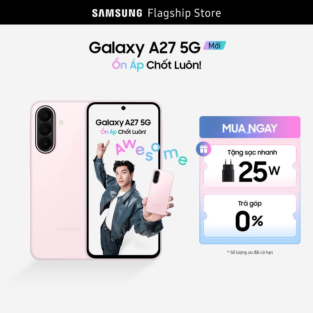 [MỞ BÁN SỚM] Điện thoại Samsung Galaxy A27 5G (6-128GB) - Hàng chính hãng