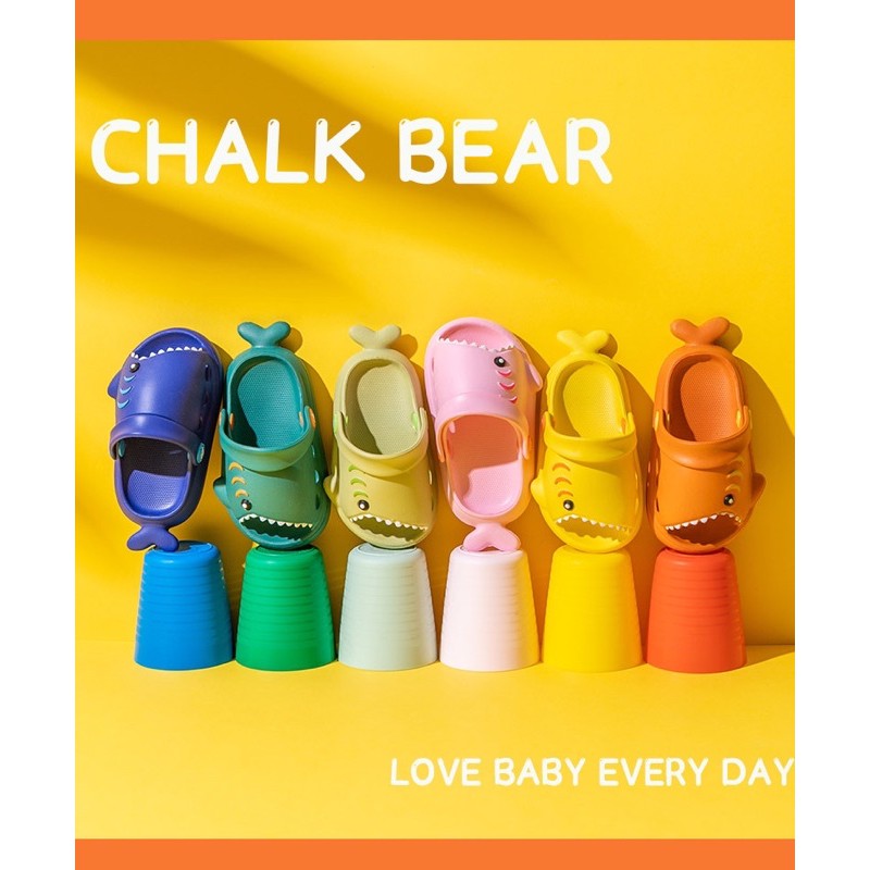 Dép sục Cá Mập cho bé Baby Shark Cheerful Mario Có Quai Hậu siêu nhẹ siêu êm dễ thương cho bé trai bé gái SK3