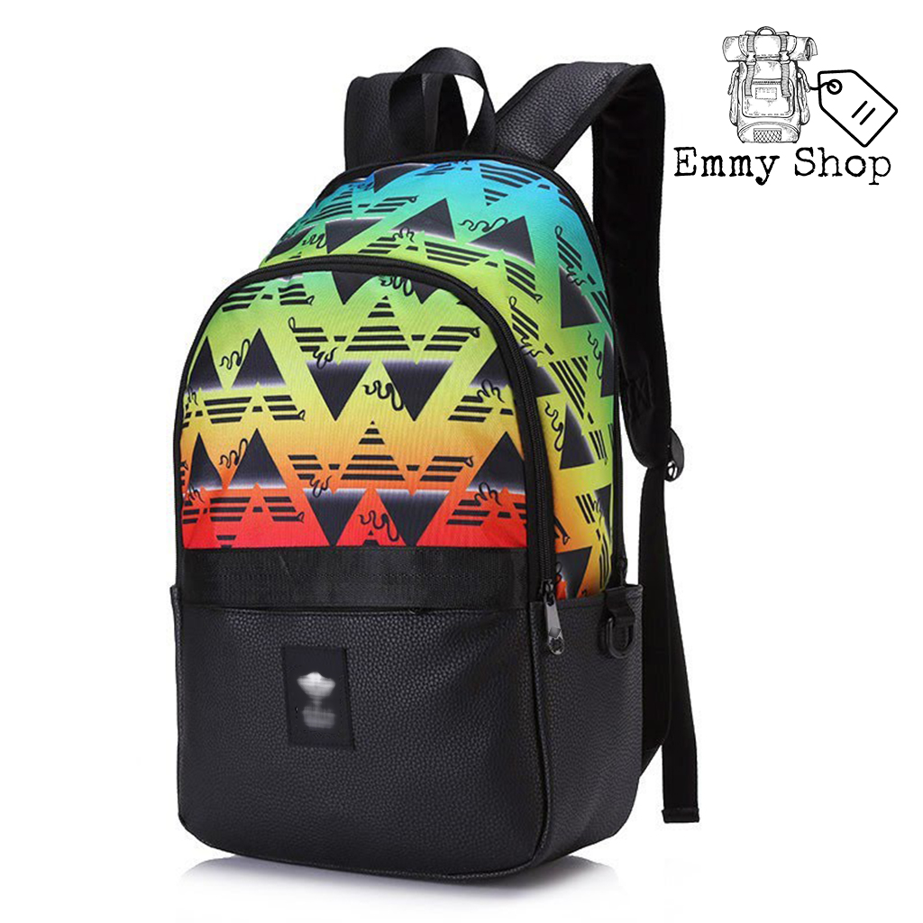 Balo thời trang 3 Sọc Graphic Backpack chất liệu Polyester chống thấm phối da simili