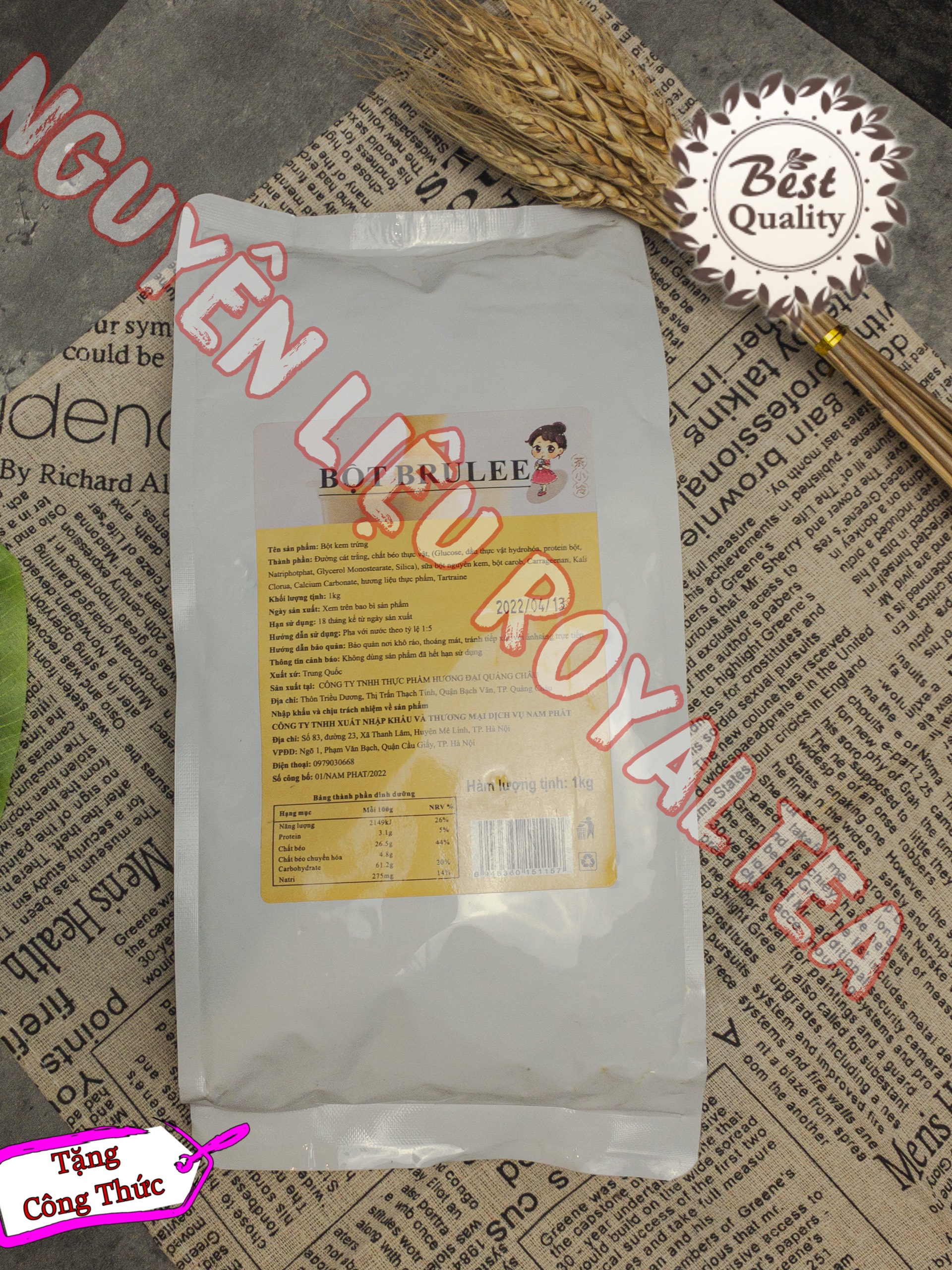 Bột kem trứng brulee 1kg - kem trứng nướng