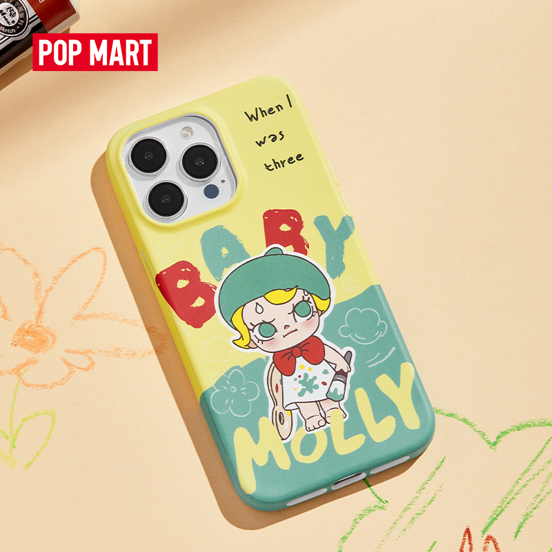 Pop mart baby molly when i was three！series action figures - phone case for iphone 15 pro max