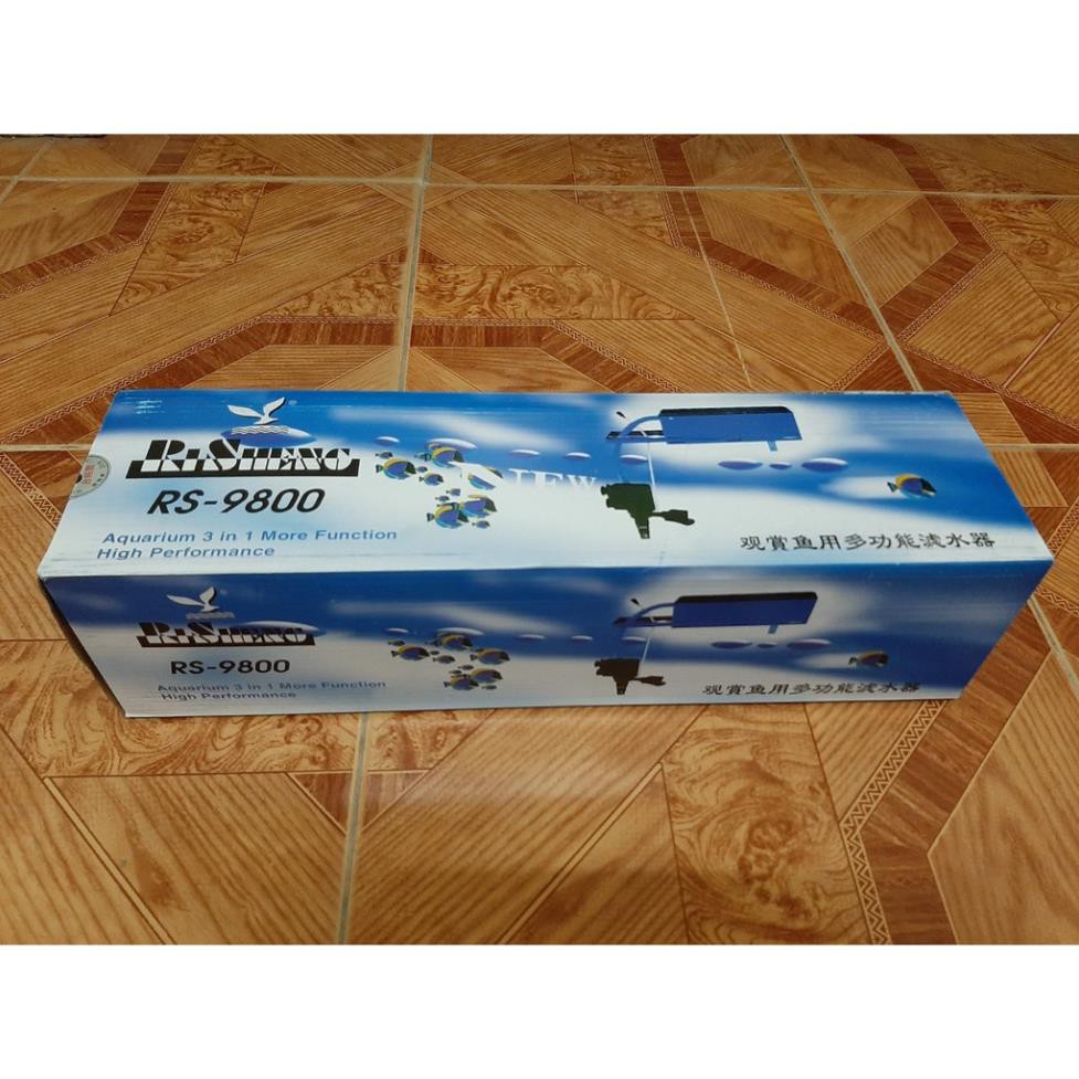 Máy lọc máng RS 9800 cho bể cá từ 100-120cm với 3 chức năng:vừa bơm,vừa lọc,vừa thổi khí oxi