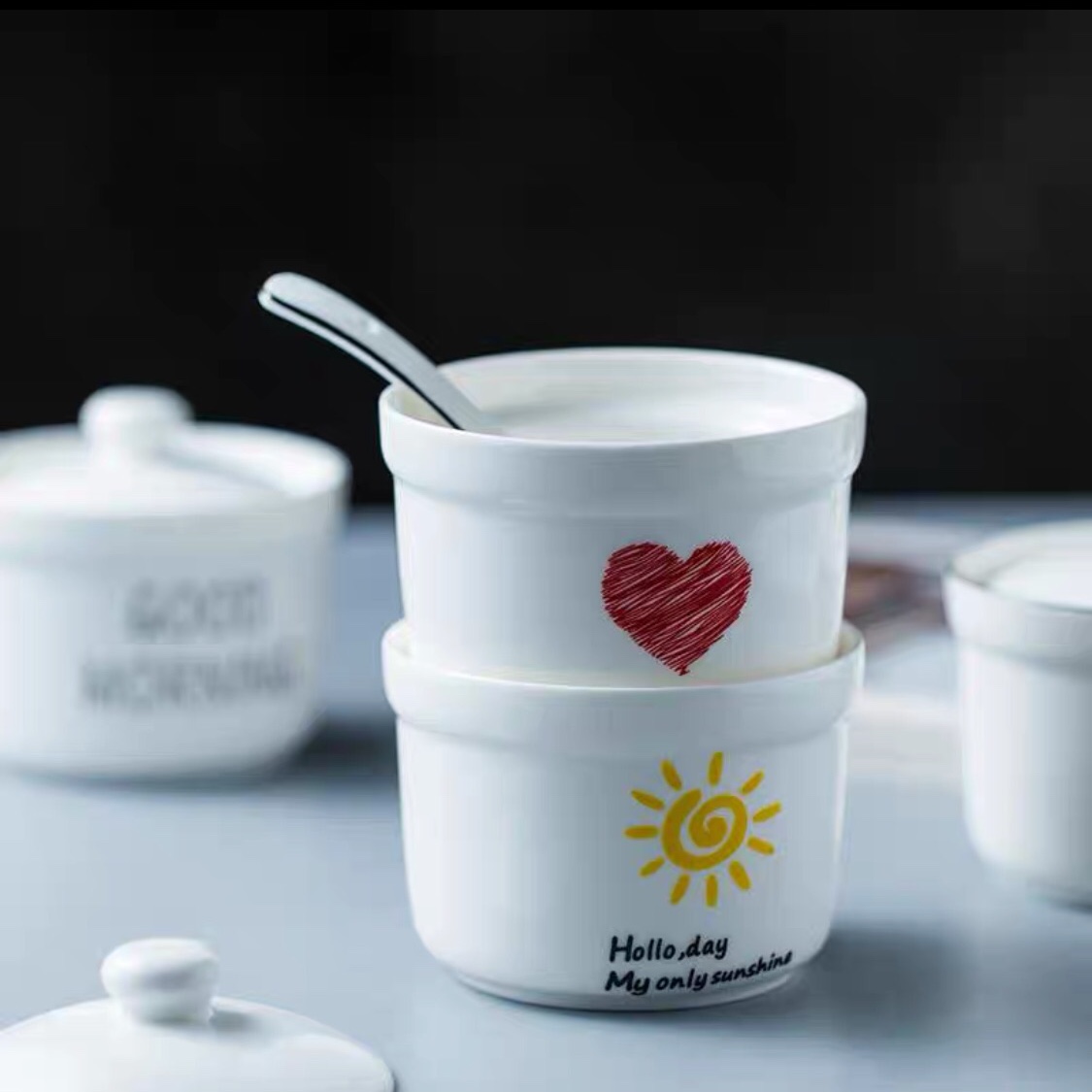 Cốc sứ, hũ sứ chưng yến, cốc nấu cháo cho bé trong nồi cơm điện, cốc nấu cơm nát