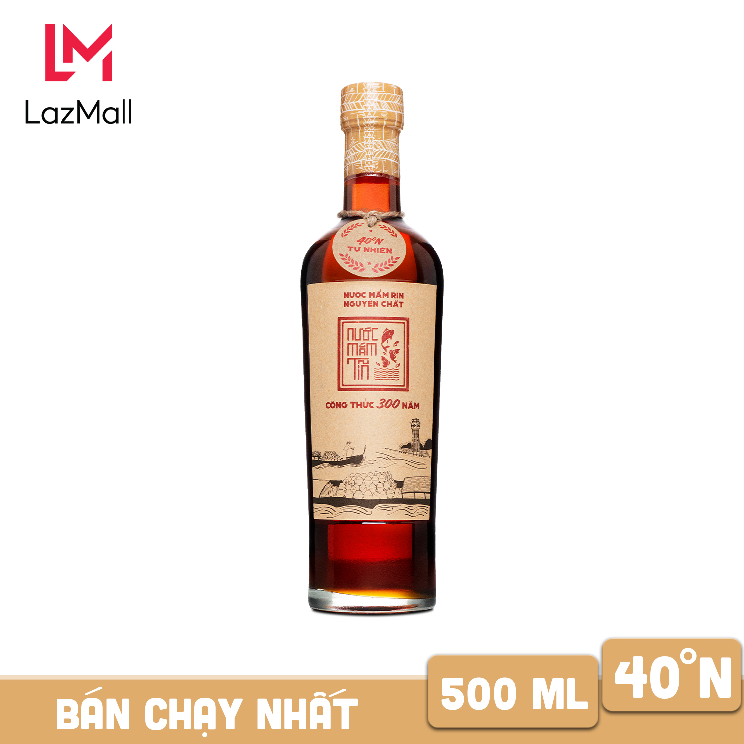 [Nước mắm ngon] Nước mắm Tĩn nhãn đỏ độ đạm 40N chai thủy tinh 500ml rin nguyên chất truyền thống sạch thơm ngon cốt nhỉ đặc biệt mặn đầu lưỡi ngọt hậu vị