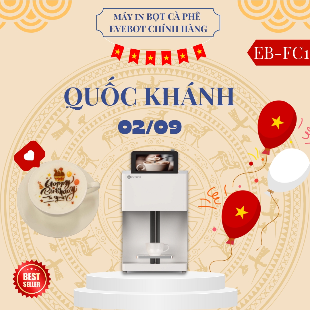 Máy in bọt cà phê evebot model eb-fc1 multicolor