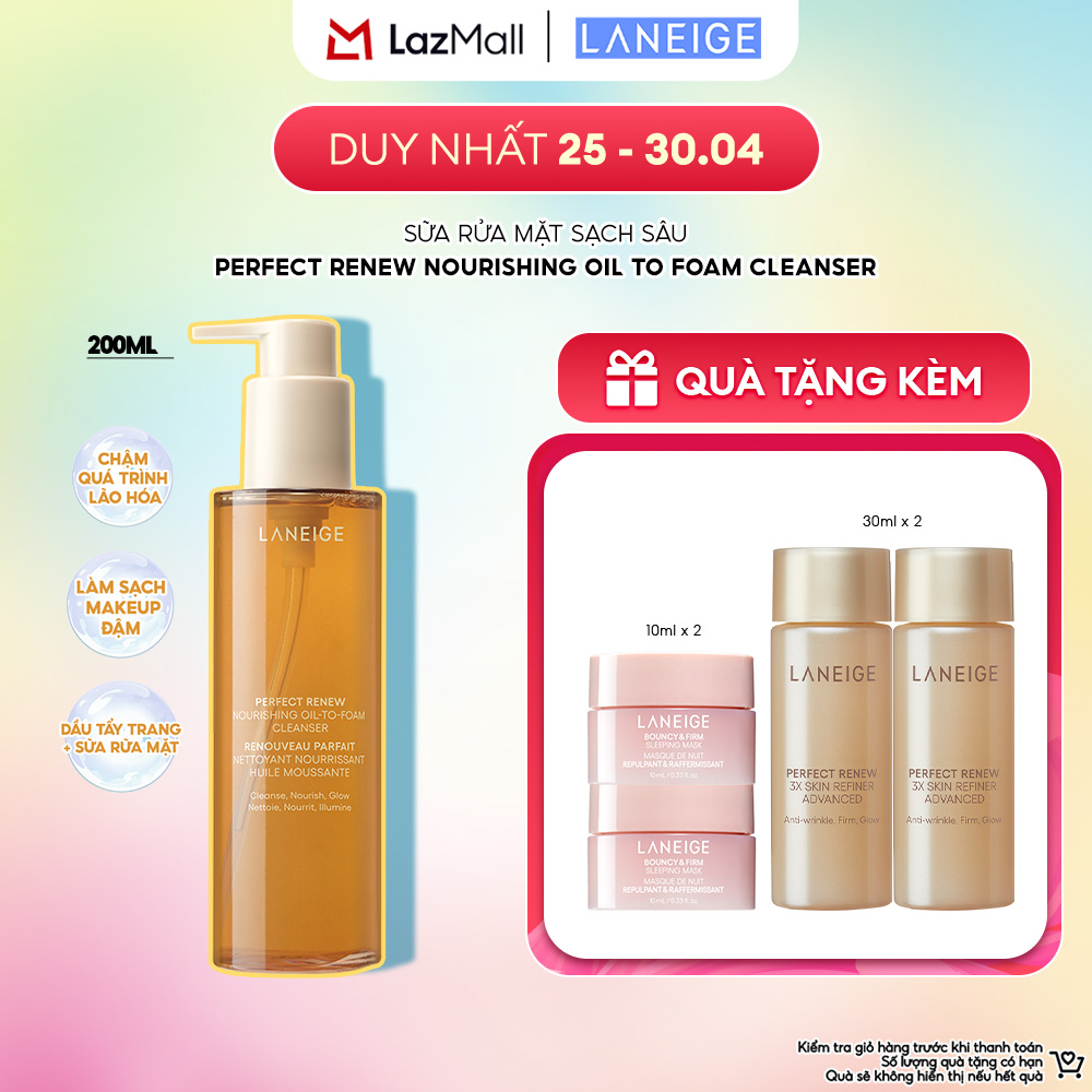 Sữa Rửa Mặt Sạch Sâu Perfect Renew Nourishing Oil To Foam Cleanser 200ml