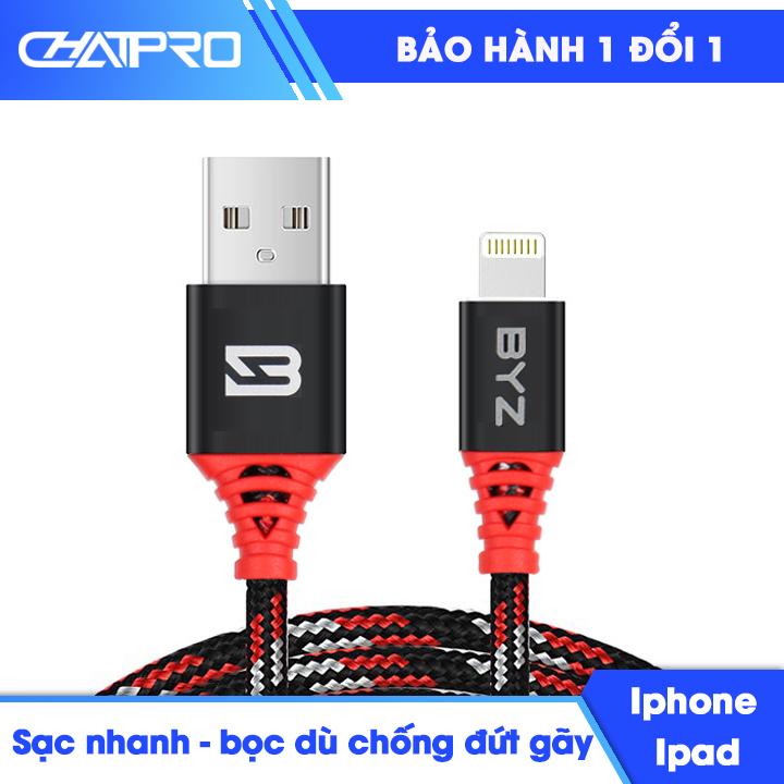 Dây sạc iphone BYZ BL690i dài 1m - bọc dù chống gãy hỗ trợ sạc nhanh