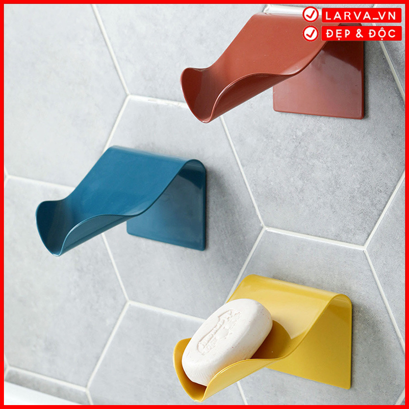 Khay Đựng Xà Phòng Nghiêng Lượn Sóng Dán Tường Siêu Dính - Khay nhựa thoát nước Không cần khoan tường - Kệ Để Xà Bông Nhà Vệ Sinh