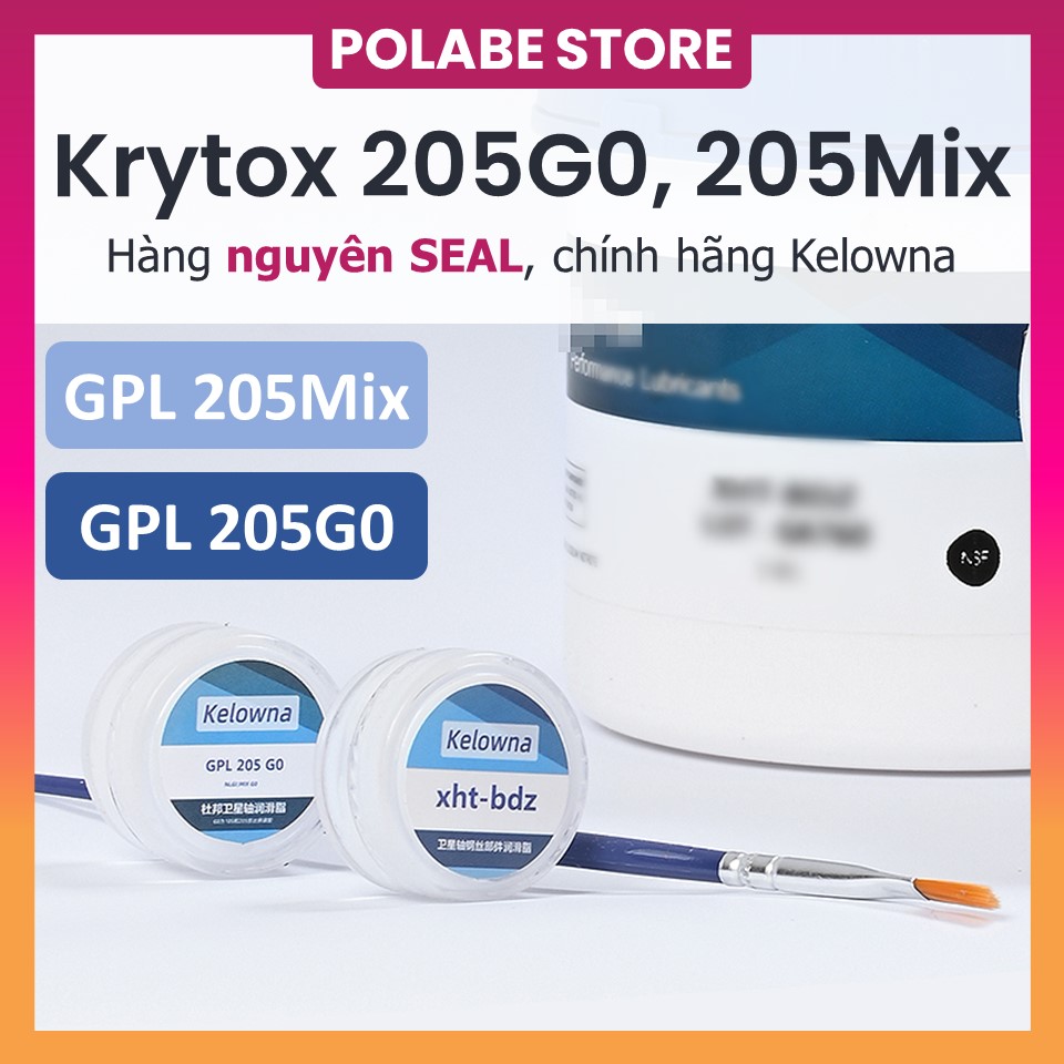 Mỡ Krytox GPL 205G0, 205Mix NGUYÊN SEAL, hàng xịn Kelowna - Dầu mỡ lube switch, mỡ lube stab bàn phím cơ - Polabe Store