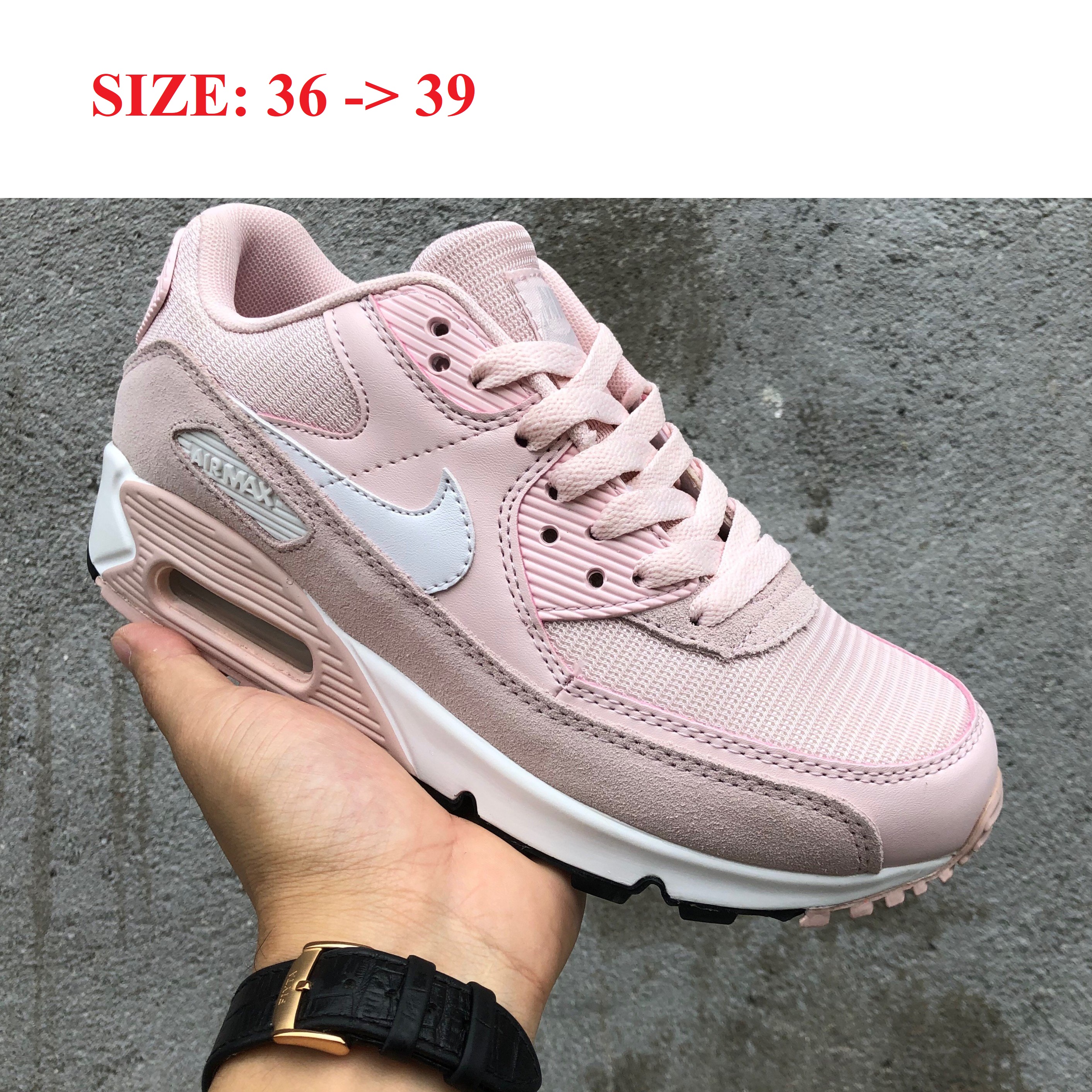 Giày thể thao - sneaker Air max 90 Pink (Hồng) - Giày đệm khí - Giày thời trang