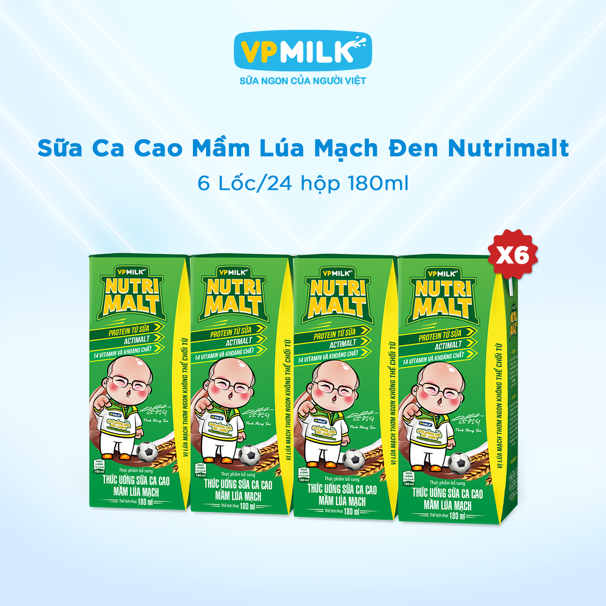 [6 Lốc 180ml] Sữa Ca Cao Mầm Lúa Mạch Đen Nutrimalt 180ml Cho Bé Từ 1 Tuổi