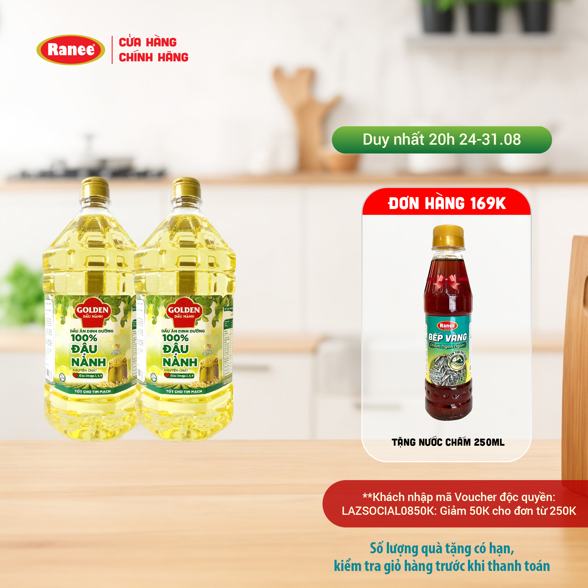 Combo 2 chai Dầu Đậu Nành cao cấp Golden 2 lít
