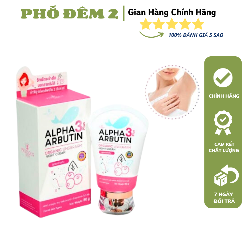 Kem Dưỡng Thâm Nách Alpha Arbutin 3 Plus Organic Underarm Night Cream 50g - Chính Hãng