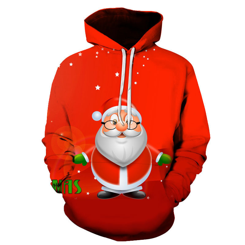 [COD] Mới 3D In Ông Già Noel Loạt Áo Hoodie Cho Bé Trai Và Bé Gái Trào Lưu Áo Len Giản Dị