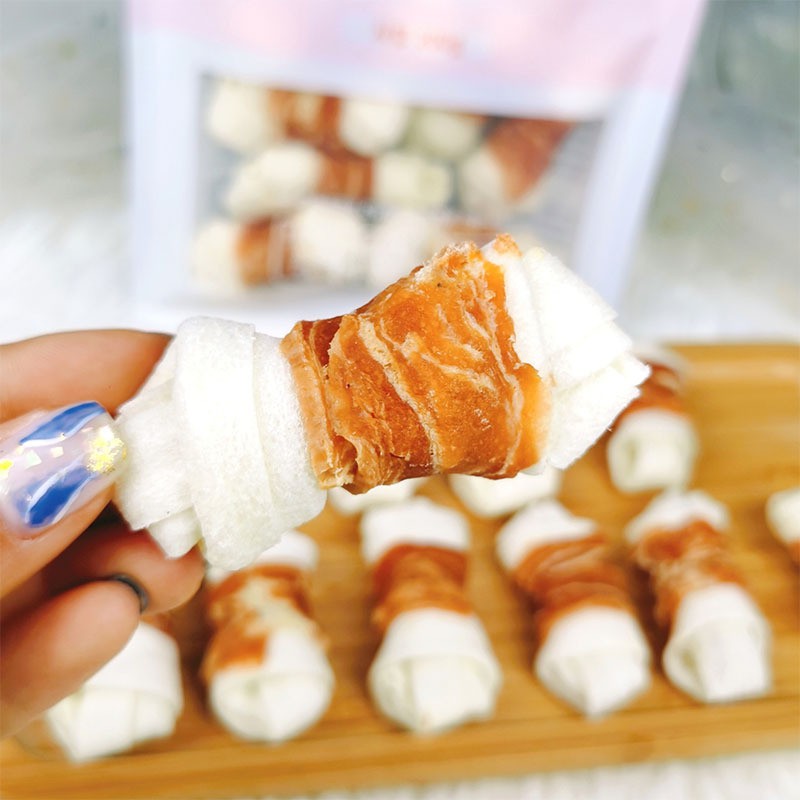 Xương Gặm Cho Chó Mèo Gà Bọc Da Bò Làm Sạch Răng & Cung Cấp Dinh Dưỡng - Mã TACCM06