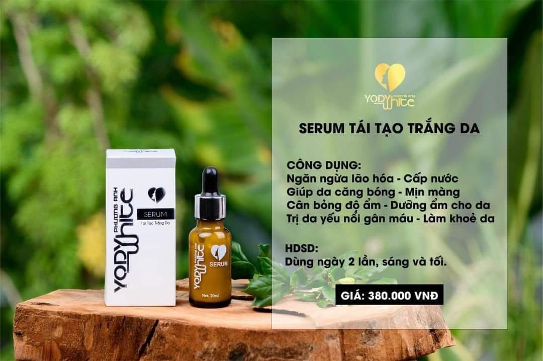 [TẶNG MÁY MASSAGE +BỘ ĐỒ PIZAMA]-SERUM TÁI TẠO TRẮNG DA YODY WHITE PHƯƠNG ANH DƯỠNG DA KHÔ