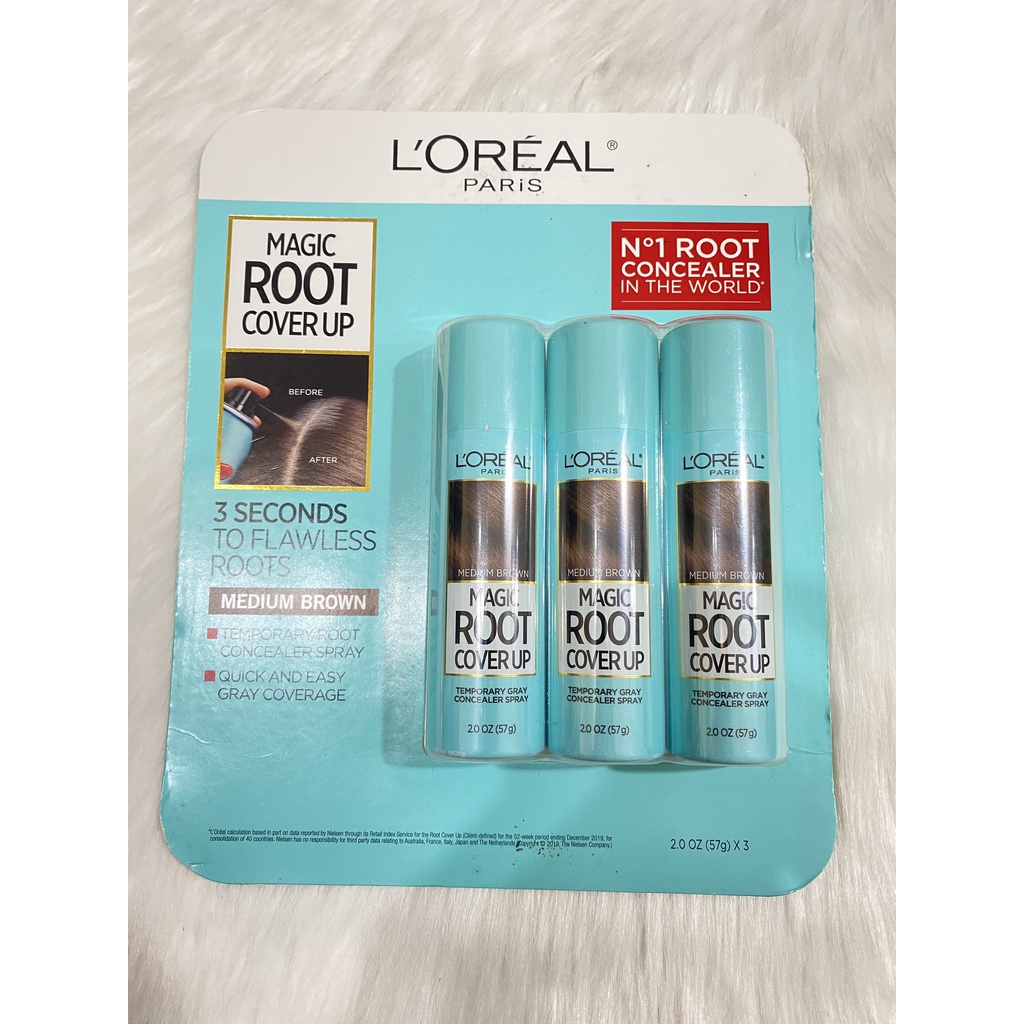 Xịt nhuộm phủ chân tóc bạc tạm thời l'oreal paris magic root cover up