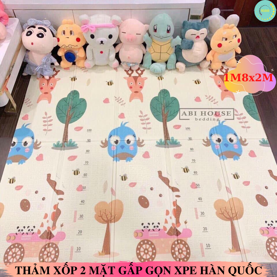 Thảm xốp hai mặt XPE Silicone Hàn Quốc 4.2 cho bé nằm chơi hoặc làm nệm ngủ gấp gọn siêu êm, chống thấm, chống trơn trượt (1m8x2m) - Chất liệu an toàn tuyệt đối với trẻ sơ sinh và trẻ nhỏ - Giao màu ngẫu nhiên
