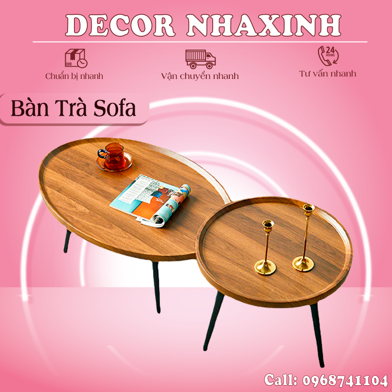 Bàn trà, bàn trà phòng khách, bàn trà đôi mặt gỗ nguyên khối dày 14mm chống thấm cao cấp, bàn trà sofa phòng khách, nội thất hiện đại