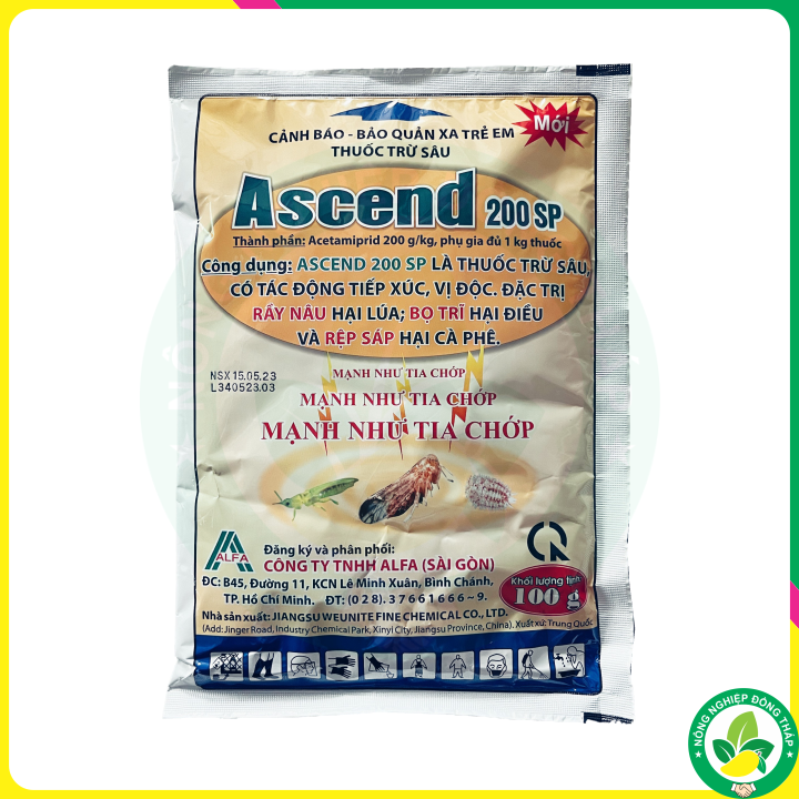 Thuốc Trừ Sâu ASCEND 200 SP – Đặc_trị: Rầy nâu hại Lúa, Bọ trĩ hại Điều và Rệp sáp hại Cà phê (Gói 100g)