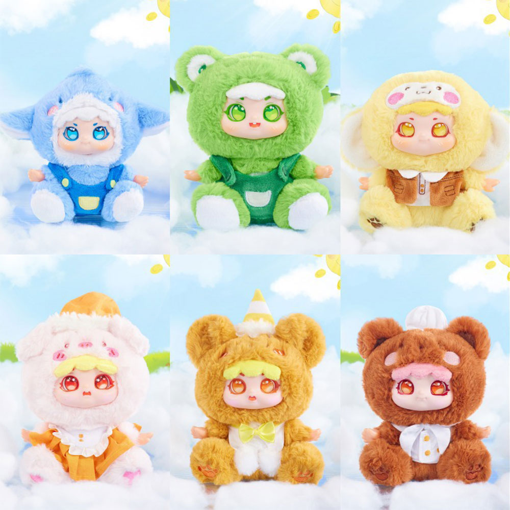 Kawaii Plush Doll Blind Box, Animal Party Series Dolls Vinyl face Stuffed Plush Toys Creative Trendy Toy Birthday Gift for Boys Girls