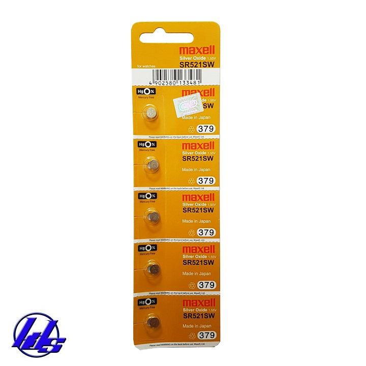 Pin đồng hồ SR521SW/379 Maxell - Vỉ 5 viên