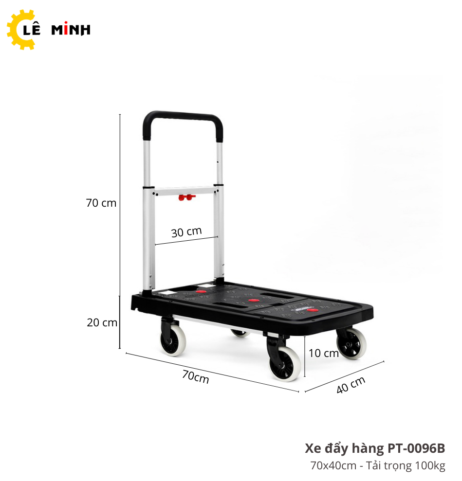 Xe đẩy hàng 4 bánh gấp gọn maxkiwi pt-0096b tải trọng 100kg
