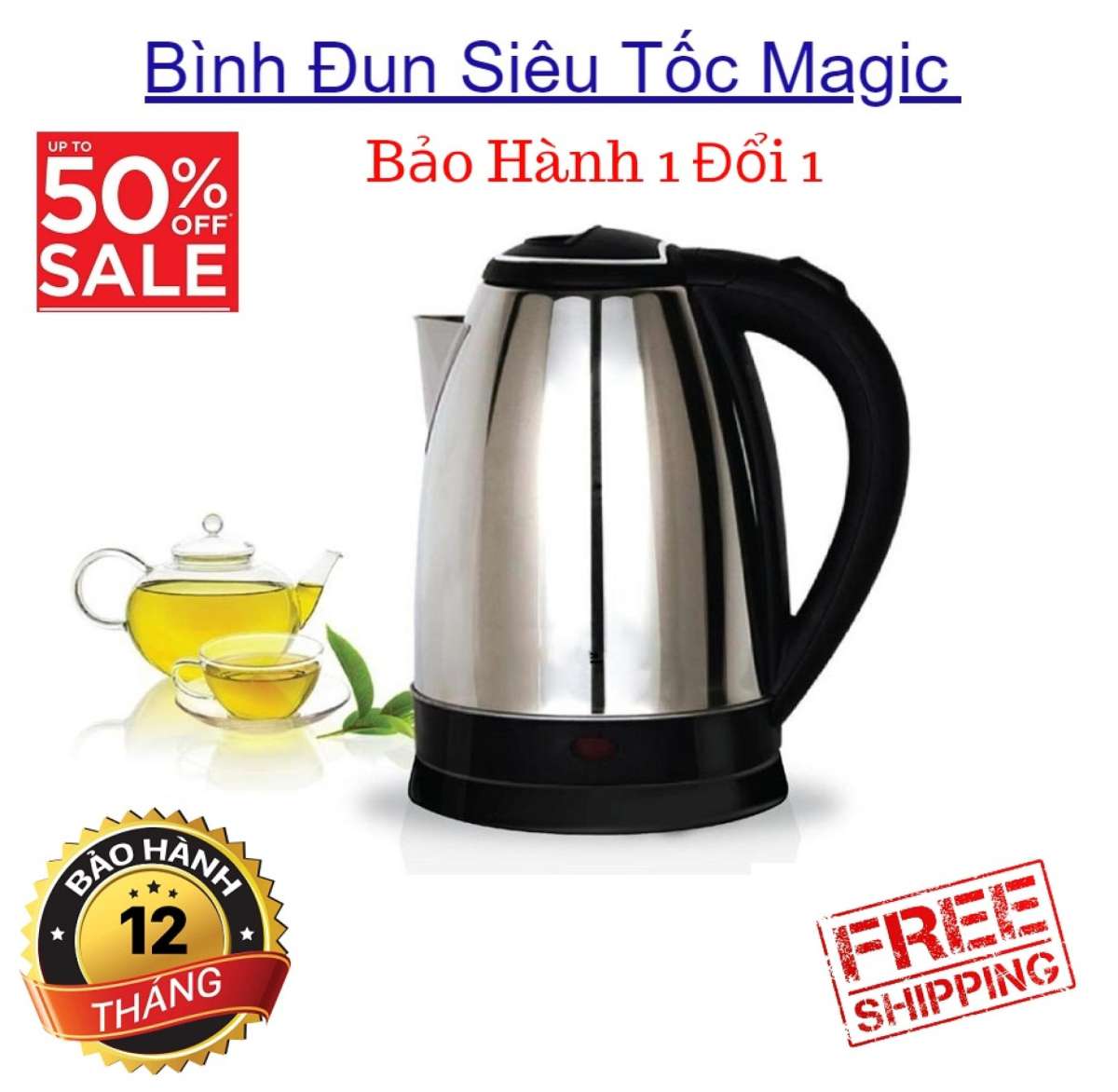 [HCM]Ấm Đun Nước Siêu Tốc Của Nhật Loại Tốt Ấm Đun Nước Siêu Tốc Magic Chế Độ An Toàn Khi Sử Dụng Tự Động Ngắt Khi Nước Sôi Hoạc Cạn Dung Tích 18L.Bảo Hành 1 Đổi 1