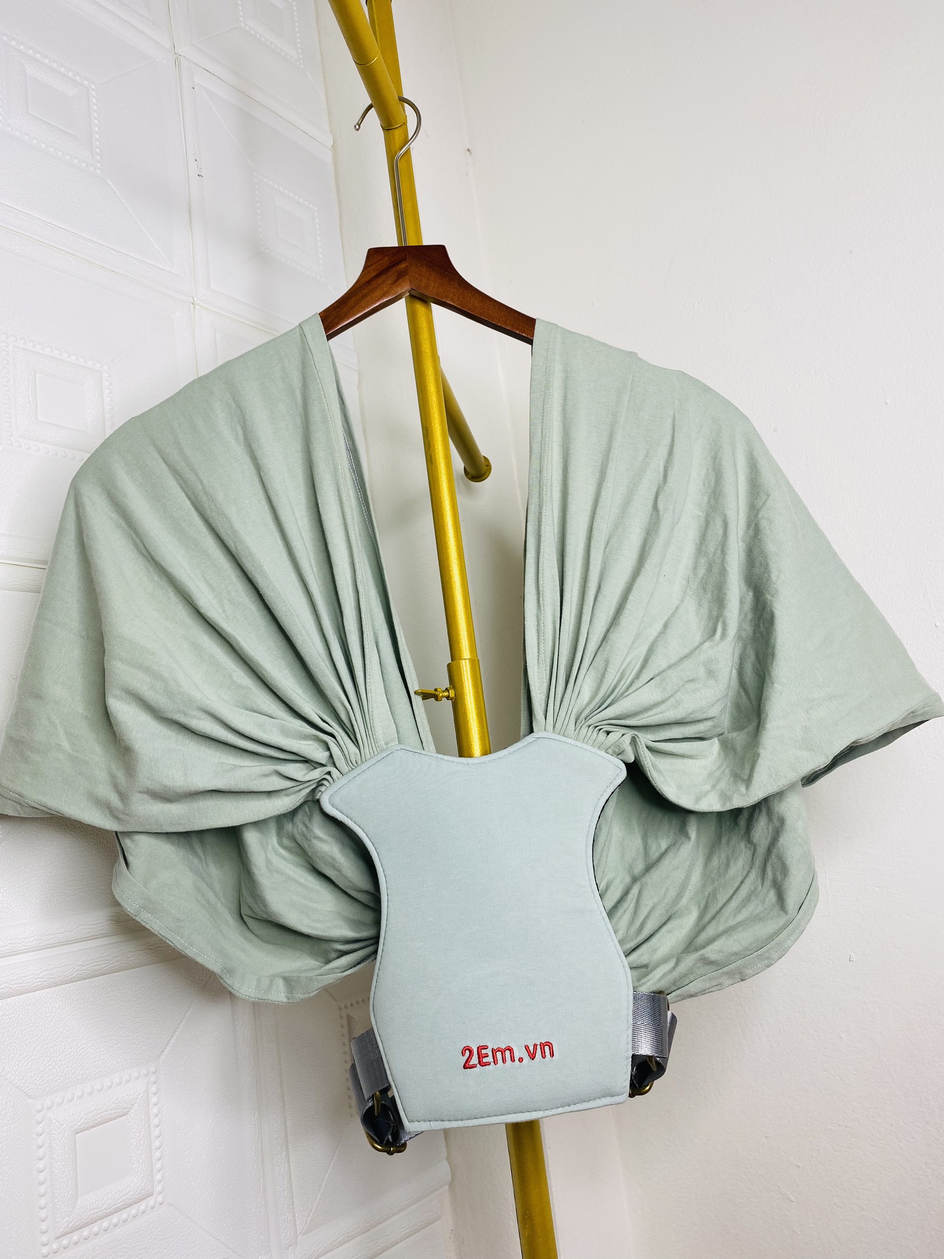 Địu vải em bé sling Cao Cấp 2Em ngủ ngon - chỉnh Size - Trợ lực - 0