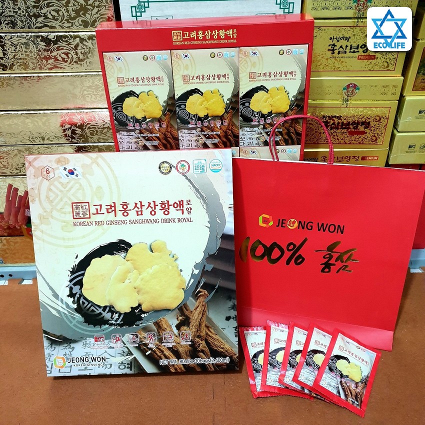 Ecolifestore - Nước hồng sâm Nấm thượng hoàng Jeong Won đặc biệt, hộp 30 gói - Tăng đề kháng, chống lão hóa, phòng ngừa ung thư
