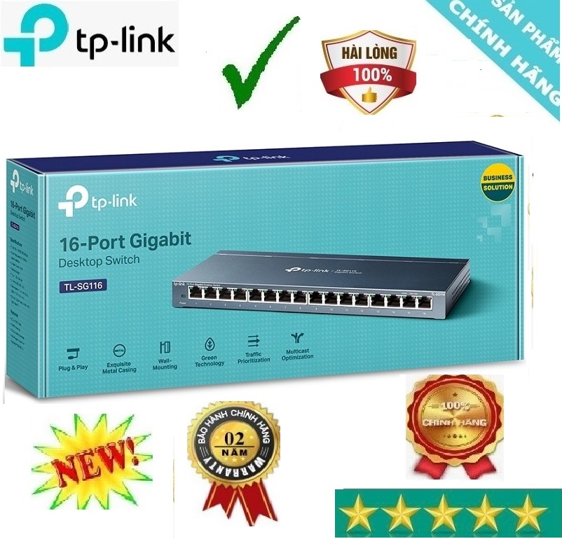 Thiết bị chia mạng tplink tl-sg116 gigabit 16 cổng lan 1000mbps