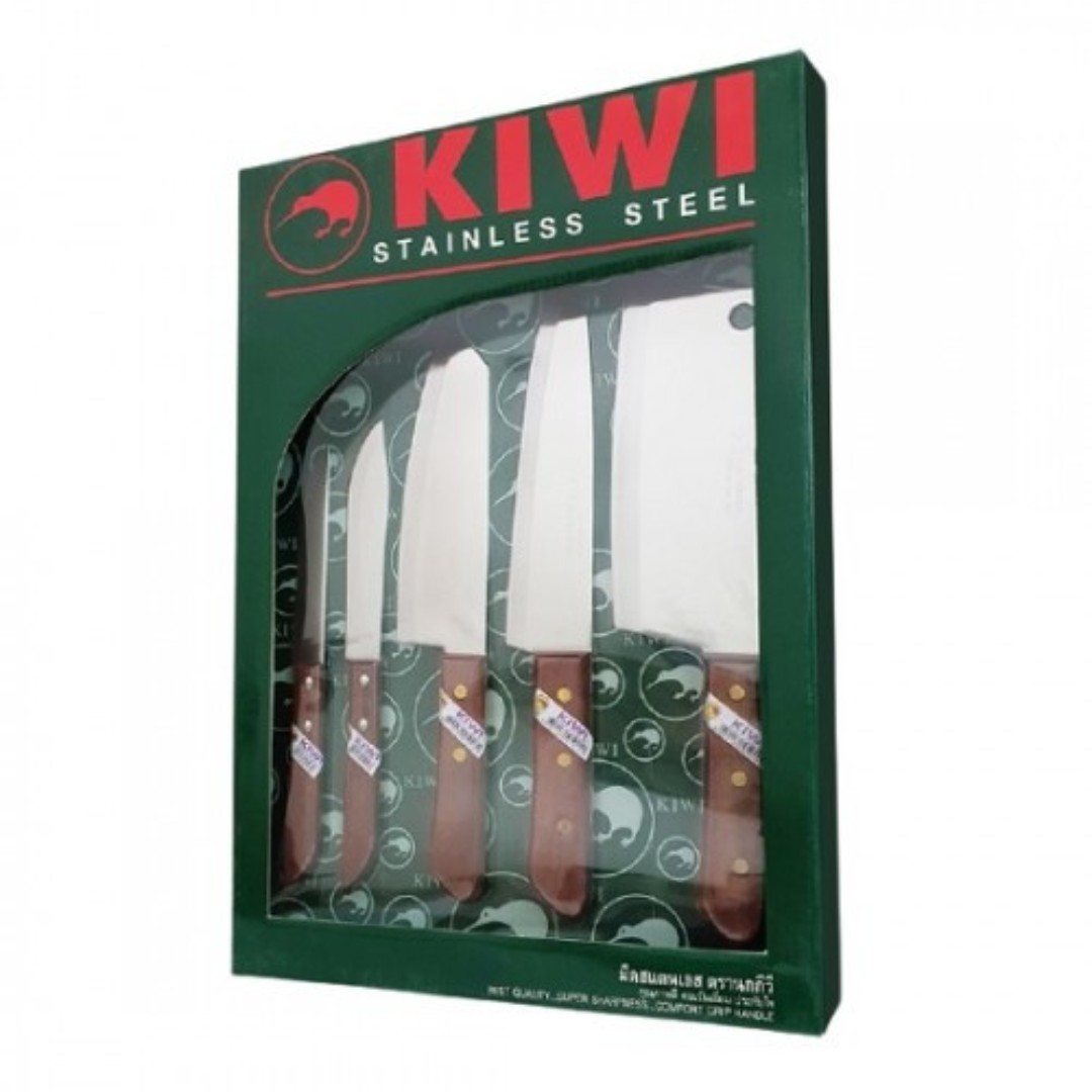 Bộ dao kiwi 5 món cán gỗ tiện lợi - w5w
