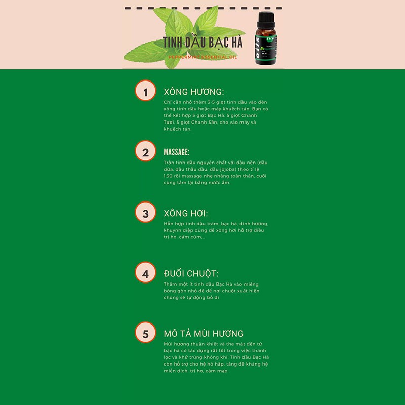 Tinh dầu bạc hà Peppermint Zito 10ml