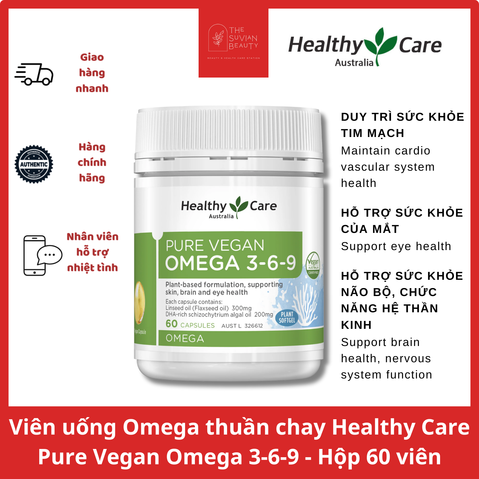 Healthy Care Pure Vegan Omega 3-6-9 - 60 pills