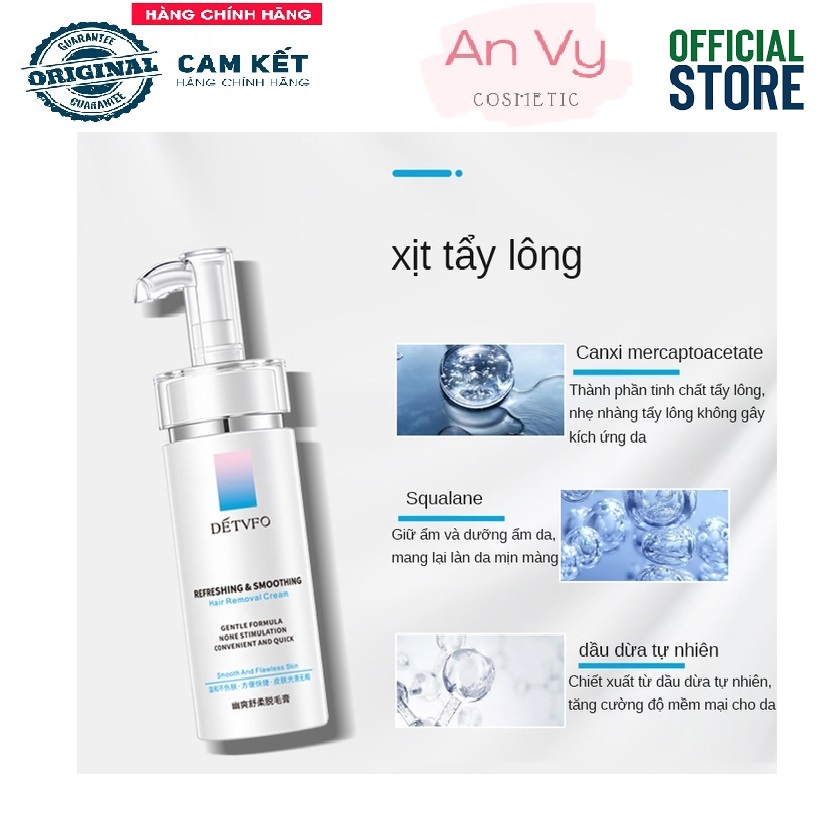 Xịt tẩy lông xóa lông vĩnh viễn detvfo - hỗ trợ tẩy lông vùng kín sạch đốm đen