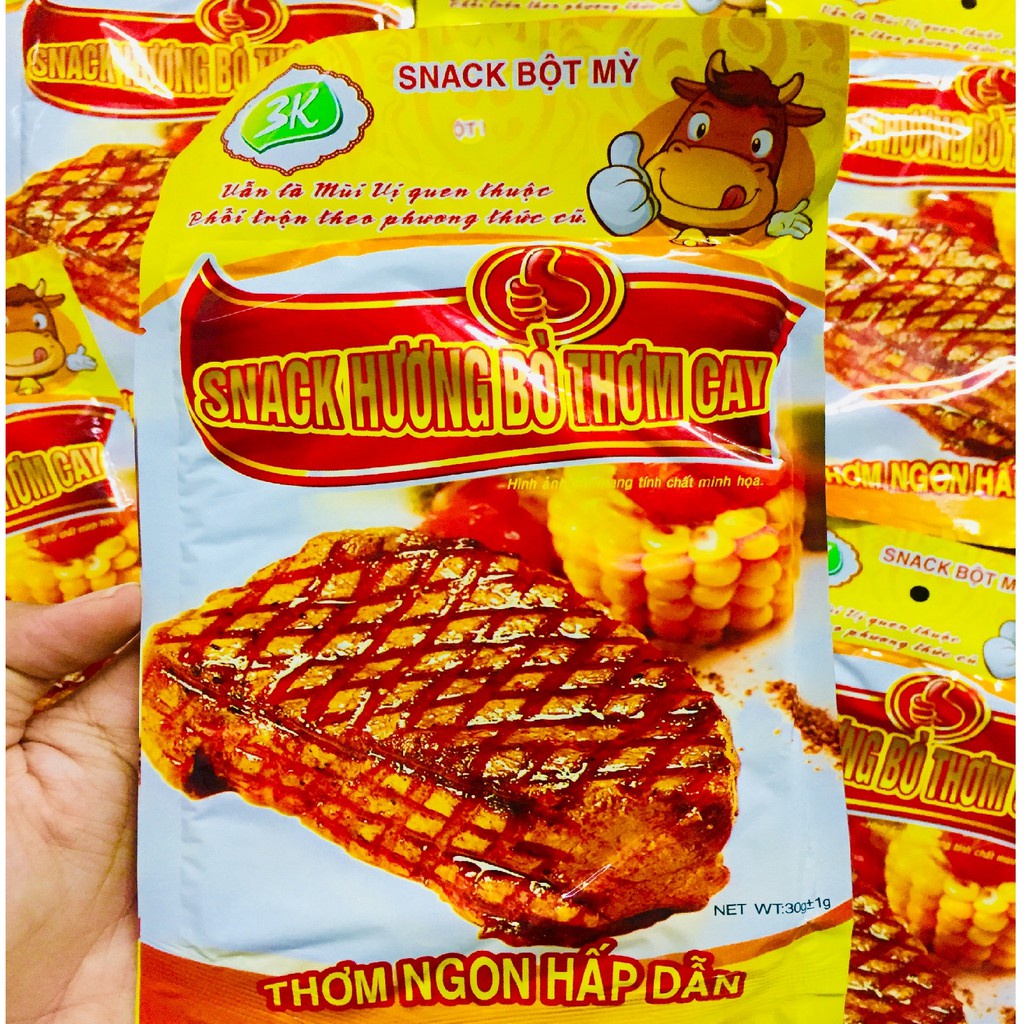 BỊCH 50 GÓI SNACK HƯƠNG BÒ THƠM CAY