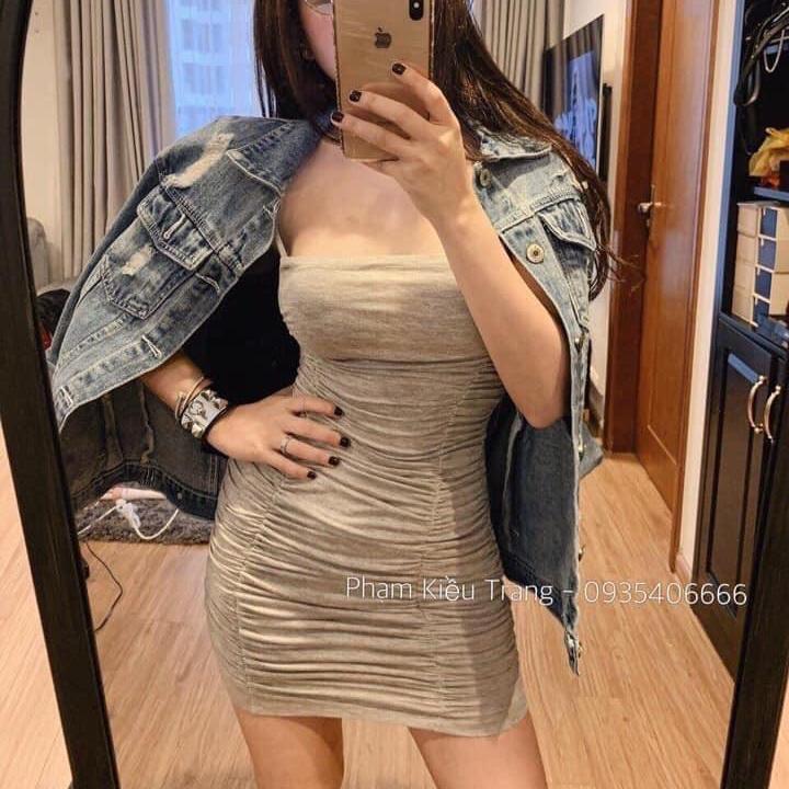 [HCM]ĐẦM 2 DÂY BODY NHÚN THỜI TRANG CHUẨN HOTGRIL M761