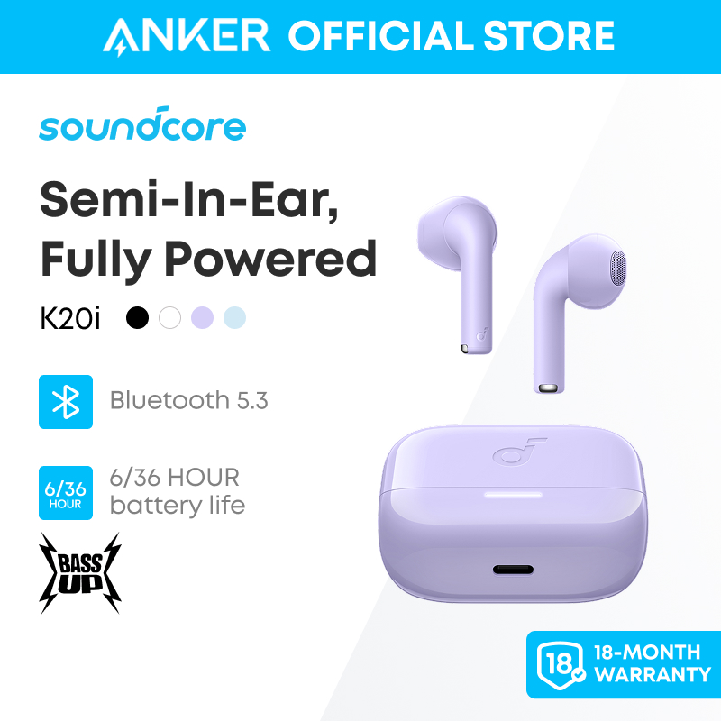 Tai Nghe Không Dây Soundcore by Anker K20i Wireless Earbuds with Mic Wireless Bluetooth 5.3 Earphones 36H Play Time Headphones Bluetooth 13mm Drivers TWS for Android iPhone Laptop