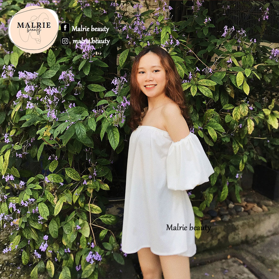 Áo trễ vai nữ tay phồng sexy malrie beauty - áo kiểu trễ hở vai giấu quần tay phồng nữ bánh bèo sexy